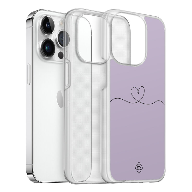 Casimoda iPhone 14 Pro hybride hoesje - Hart lila