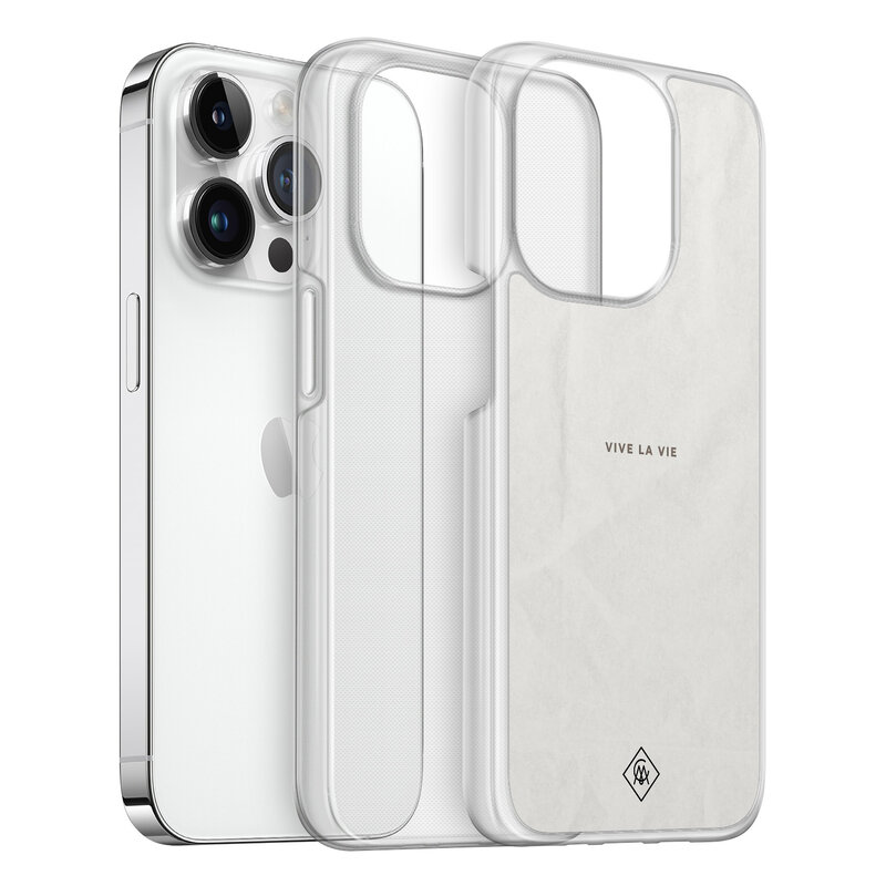 Casimoda iPhone 14 Pro hybride hoesje - Vive la vie