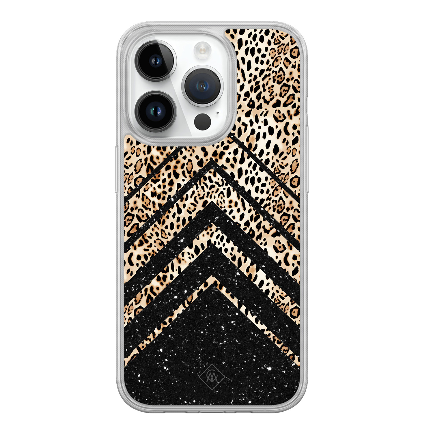 iPhone 14 Pro hybride hoesje - Chevron luipaard