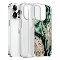 Casimoda iPhone 14 Pro hybride hoesje - Green waves