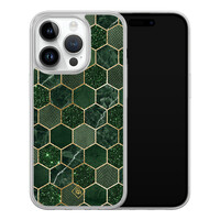 Casimoda iPhone 14 Pro hybride hoesje - Kubus groen