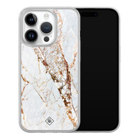 Casimoda iPhone 14 Pro hybride hoesje - Marmer goud