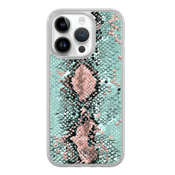 Casimoda iPhone 14 Pro hybride hoesje - Snake pastel