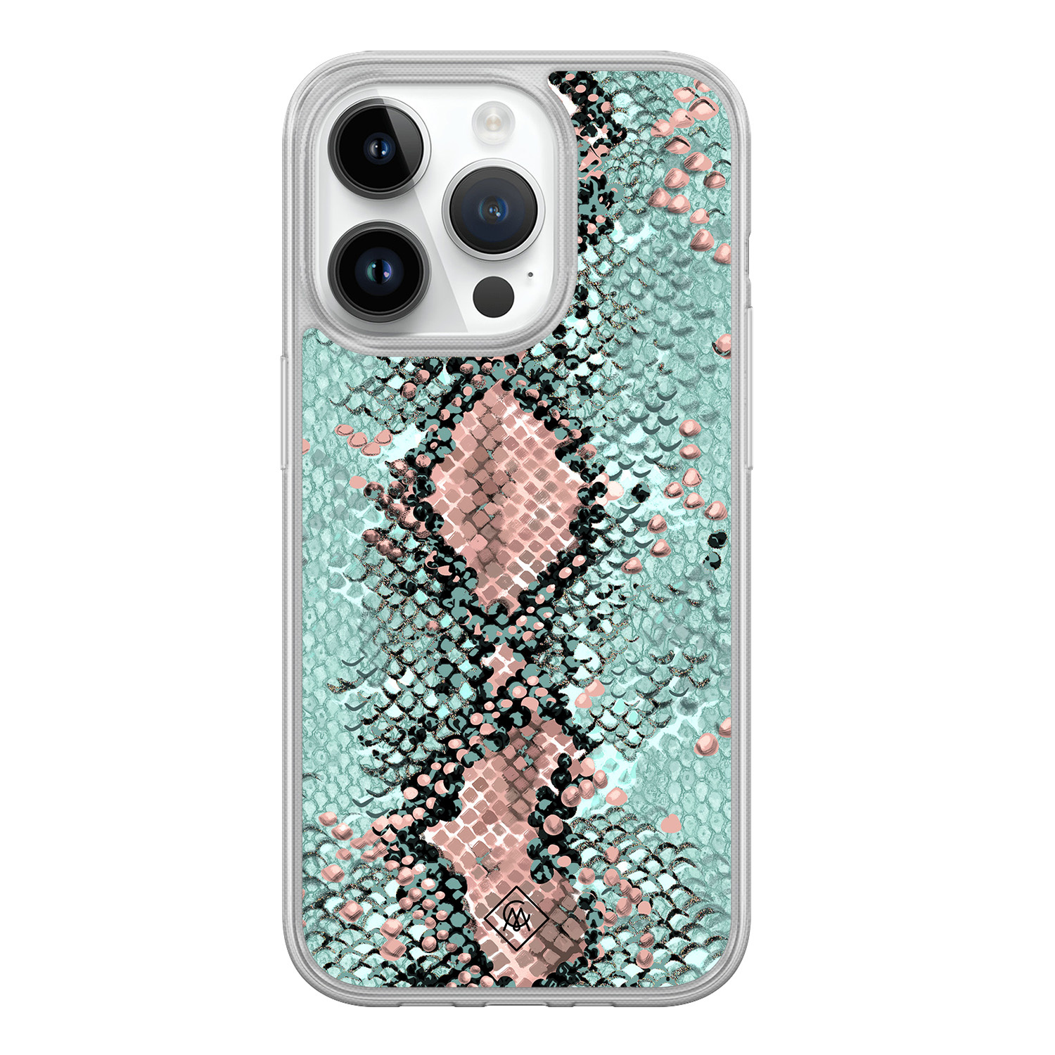 iPhone 14 Pro hybride hoesje Snake pastel