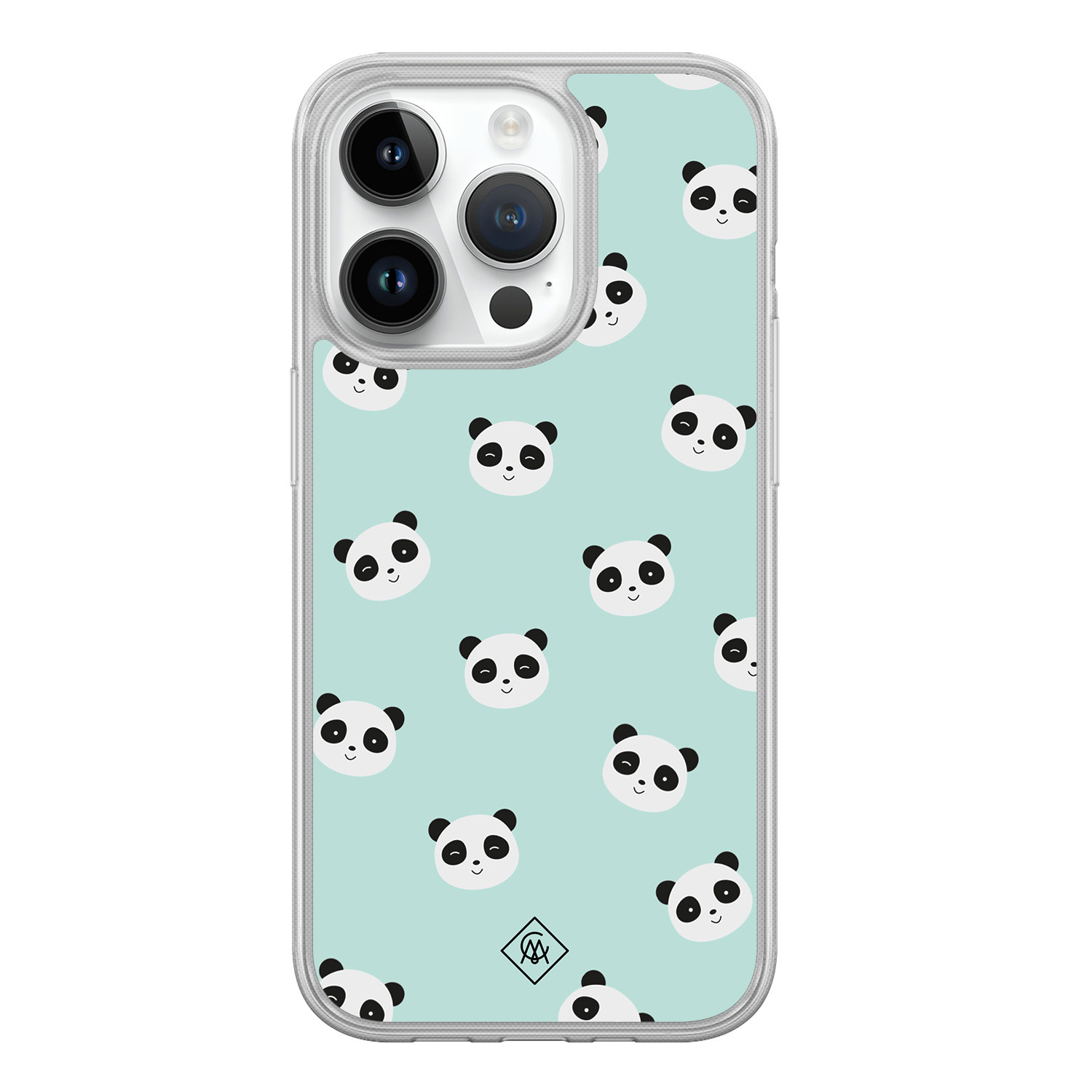 iPhone 14 Pro hybride hoesje - Panda print