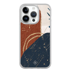 Casimoda iPhone 14 Pro hybride hoesje - Abstract terracotta
