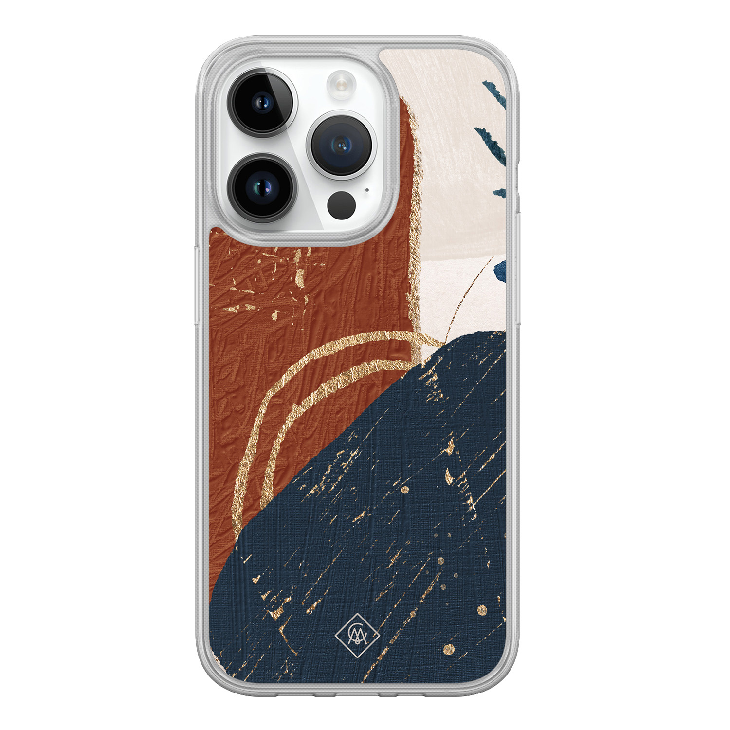 iPhone 14 Pro hybride hoesje - Abstract terracotta
