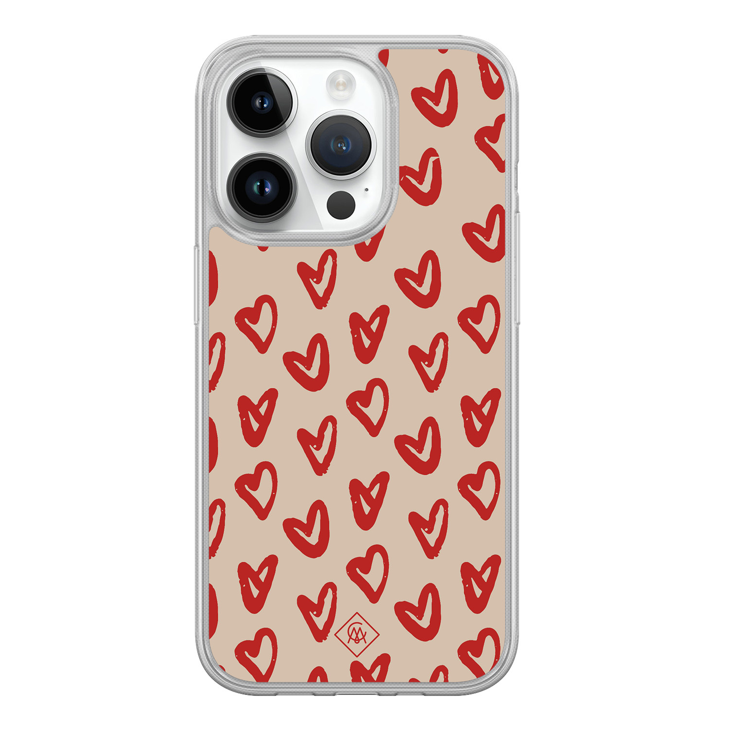 iPhone 14 Pro hybride hoesje - Sweet hearts