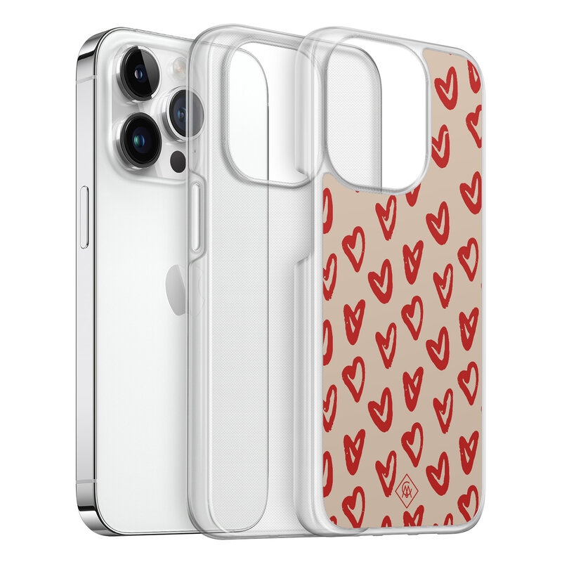 Casimoda iPhone 14 Pro hybride hoesje - Sweet hearts