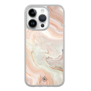 Casimoda iPhone 14 Pro hybride hoesje - Marmer waves