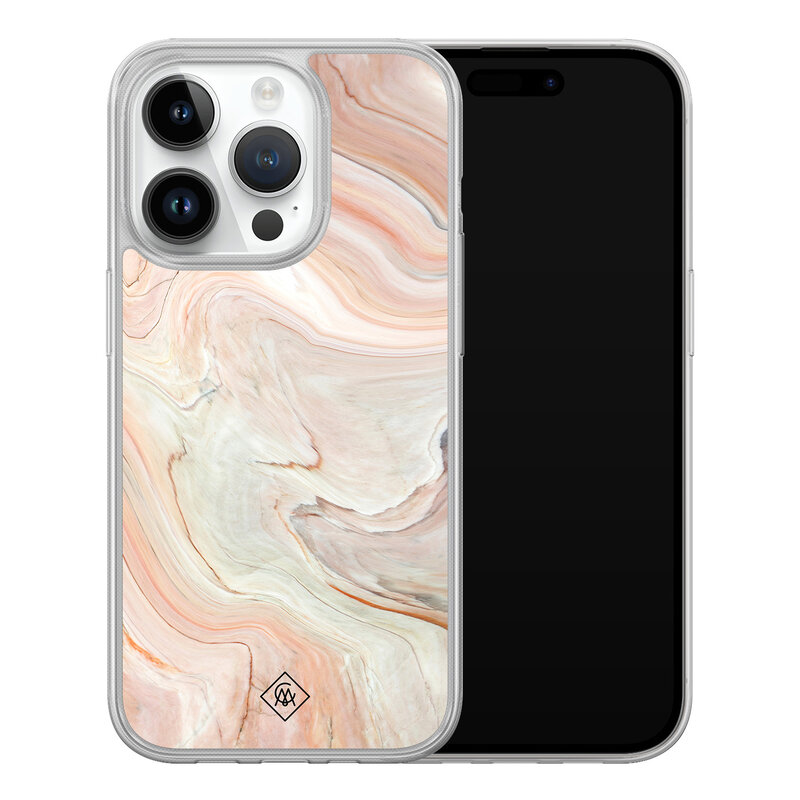 Casimoda iPhone 14 Pro hybride hoesje - Marmer waves
