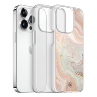 Casimoda iPhone 14 Pro hybride hoesje - Marmer waves