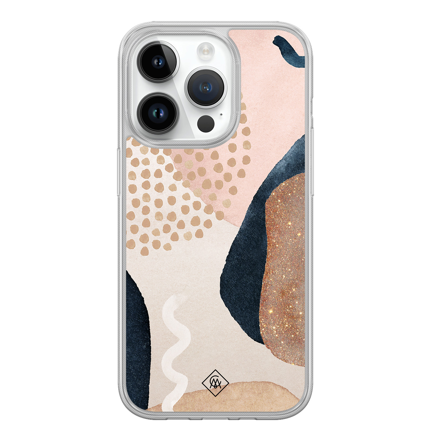 iPhone 14 Pro hybride hoesje - Abstract dots