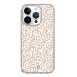 Casimoda iPhone 14 Pro hybride hoesje - Ivory abstraction