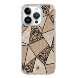 Casimoda iPhone 14 Pro hybride hoesje - Leopard abstract