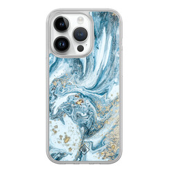 Casimoda iPhone 14 Pro hybride hoesje - Marble sea