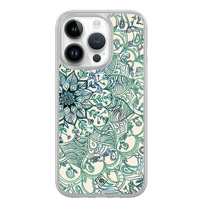 Casimoda iPhone 14 Pro hybride hoesje - Mandala blauw