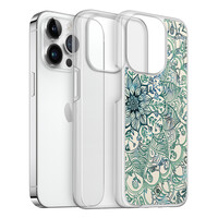 Casimoda iPhone 14 Pro hybride hoesje - Mandala blauw
