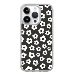 Casimoda iPhone 14 Pro hybride hoesje - Retro bloempjes