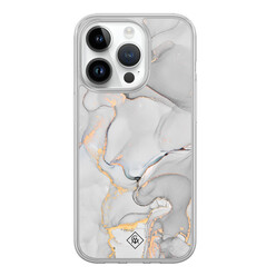 Casimoda iPhone 14 Pro hybride hoesje - Marmer grijs