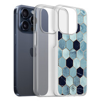 Casimoda iPhone 15 Pro hybride hoesje - Blue cubes