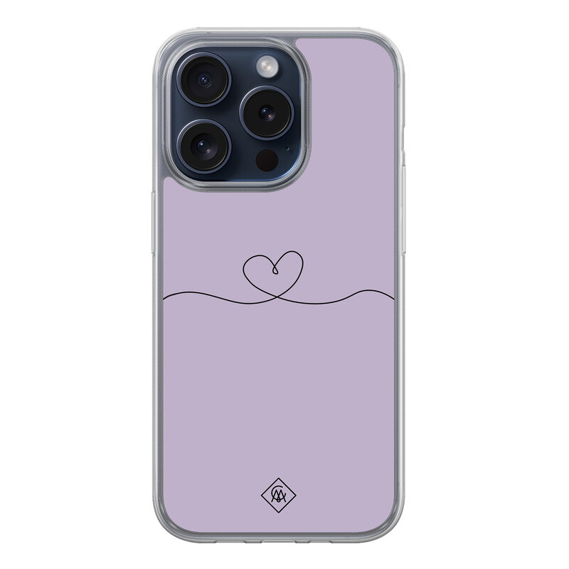 Casimoda iPhone 15 Pro hybride hoesje - Hart lila