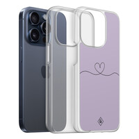 Casimoda iPhone 15 Pro hybride hoesje - Hart lila