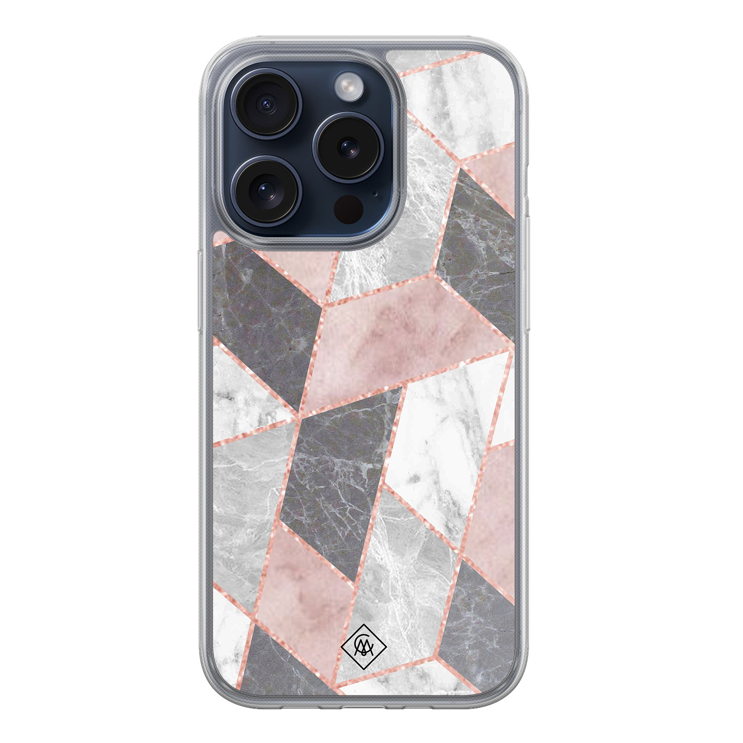 iPhone 15 Pro hybride hoesje - Stone grid