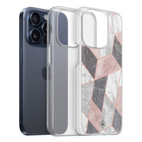 Casimoda iPhone 15 Pro hybride hoesje - Stone grid