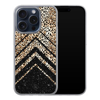 Casimoda iPhone 15 Pro hybride hoesje - Chevron luipaard