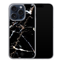 Casimoda iPhone 15 Pro hybride hoesje - Marmer zwart