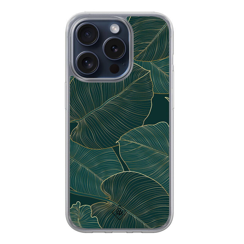 Casimoda iPhone 15 Pro hybride hoesje - Monstera leaves