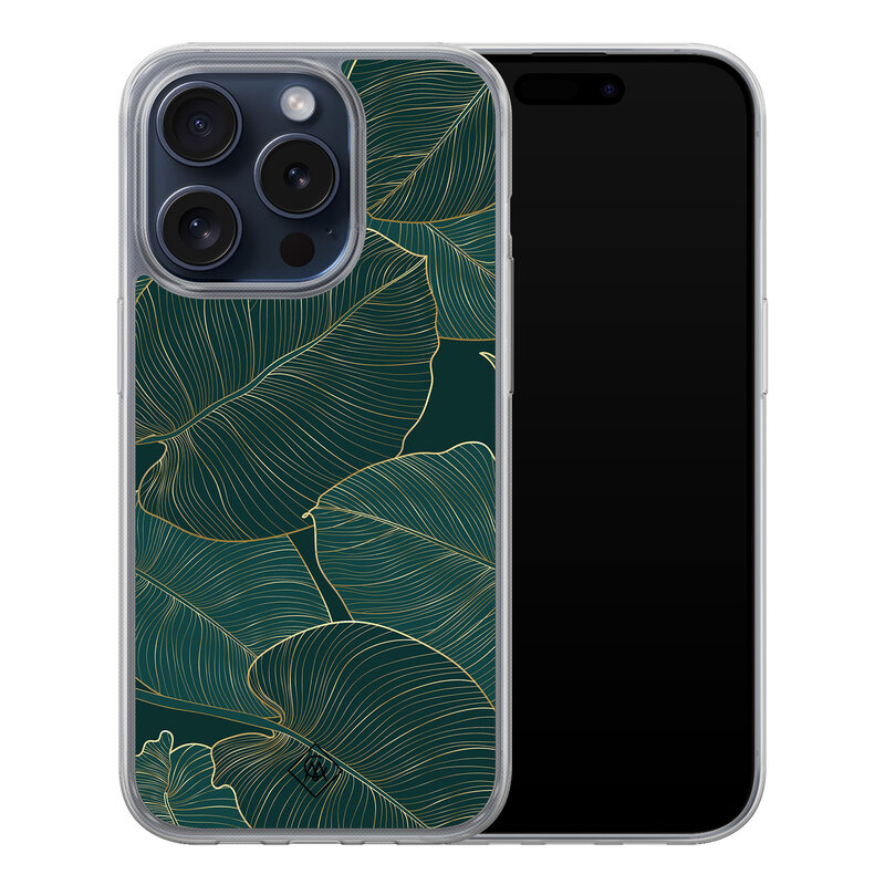 Casimoda iPhone 15 Pro hybride hoesje - Monstera leaves