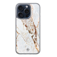 Casimoda iPhone 15 Pro hybride hoesje - Marmer goud