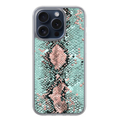 Casimoda iPhone 15 Pro hybride hoesje - Snake pastel Casimoda iPhone 15 Pro hybride hoesje - Snake pastel