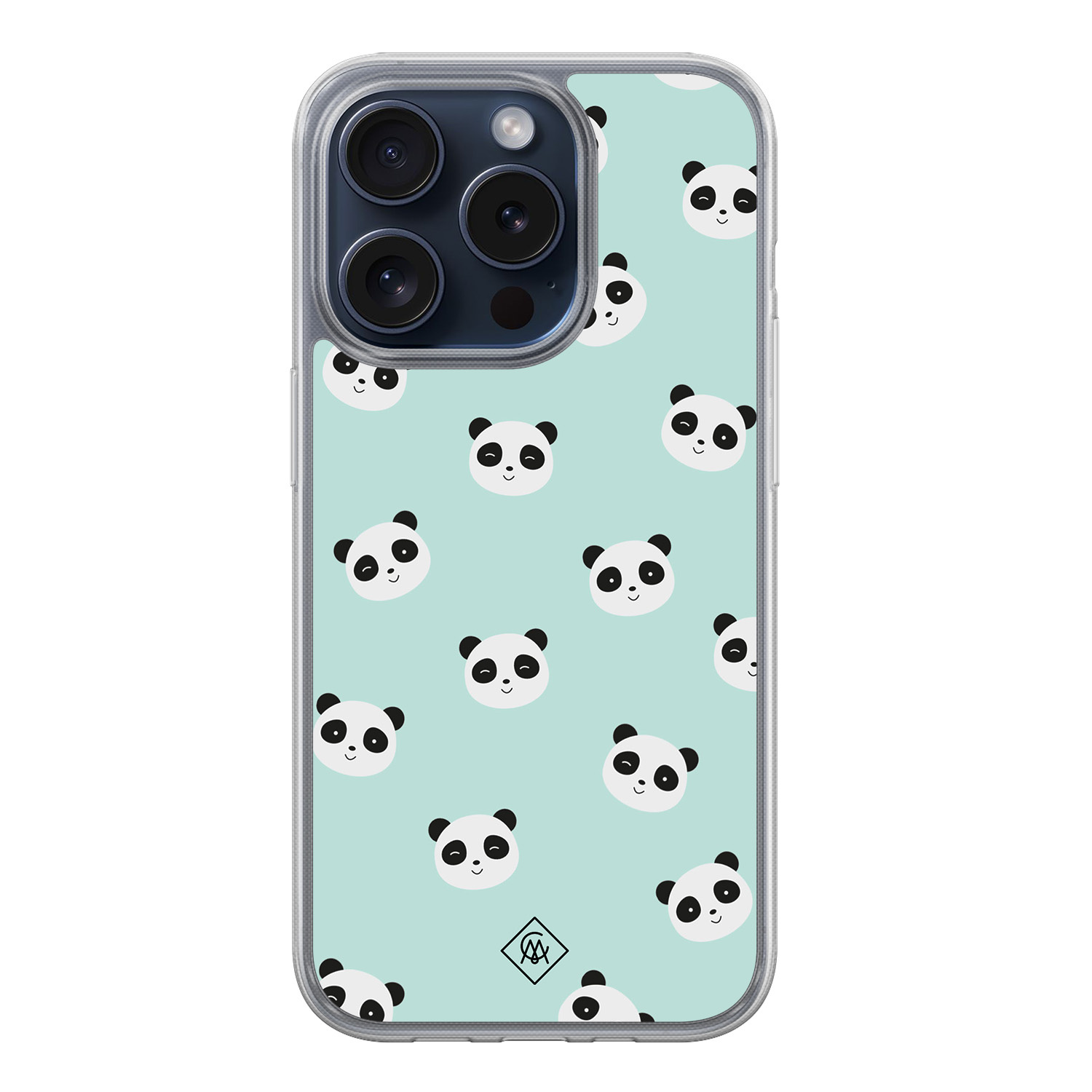 iPhone 15 Pro hybride hoesje - Panda print