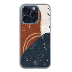 Casimoda iPhone 15 Pro hybride hoesje - Abstract terracotta
