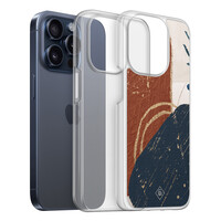 Casimoda iPhone 15 Pro hybride hoesje - Abstract terracotta
