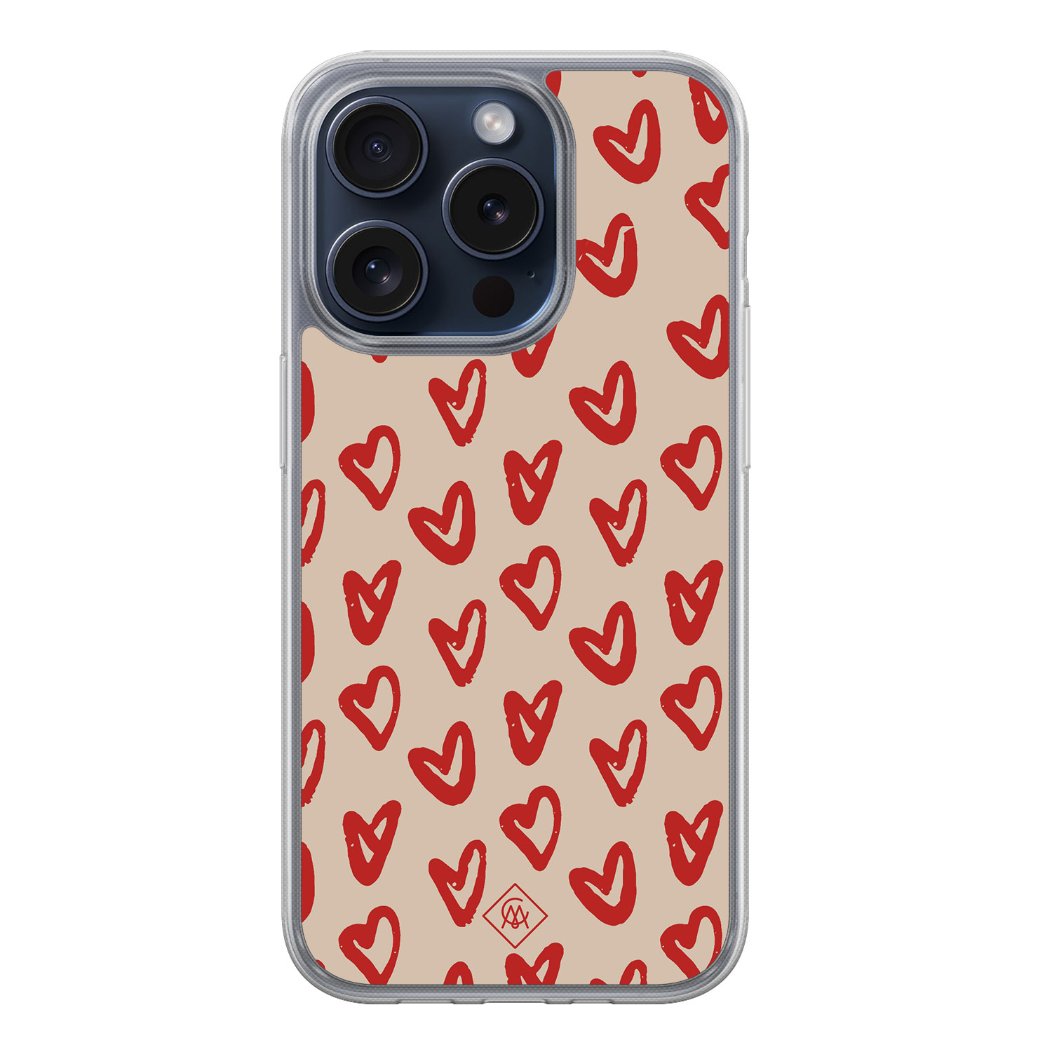 iPhone 15 Pro hybride hoesje - Sweet hearts