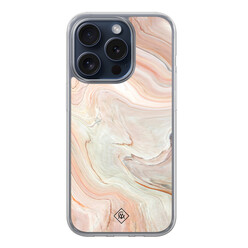 Casimoda iPhone 15 Pro hybride hoesje - Marmer waves