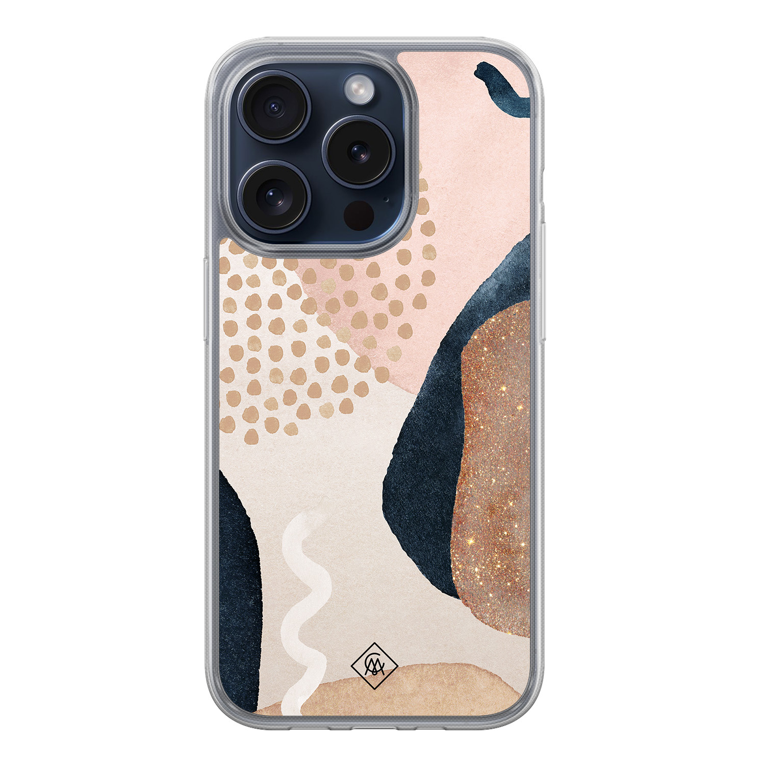 iPhone 15 Pro hybride hoesje - Abstract dots