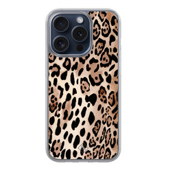 Casimoda iPhone 15 Pro hybride hoesje - Golden wildcat