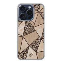 Casimoda iPhone 15 Pro hybride hoesje - Leopard abstract