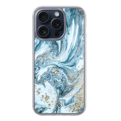 Casimoda iPhone 15 Pro hybride hoesje - Marble sea