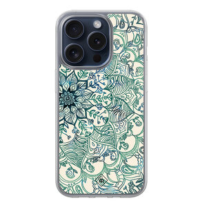 Casimoda iPhone 15 Pro hybride hoesje - Mandala blauw