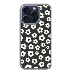 Casimoda iPhone 15 Pro hybride hoesje - Retro bloempjes