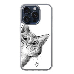 Casimoda iPhone 15 Pro hybride hoesje - Kat kiekeboe