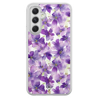 Casimoda Samsung Galaxy A54 hybride hoesje - Floral violet