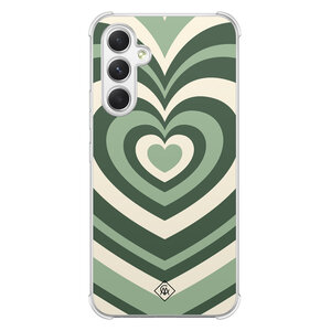 Casimoda Samsung Galaxy A54 shockproof hoesje - Groen hart swirl