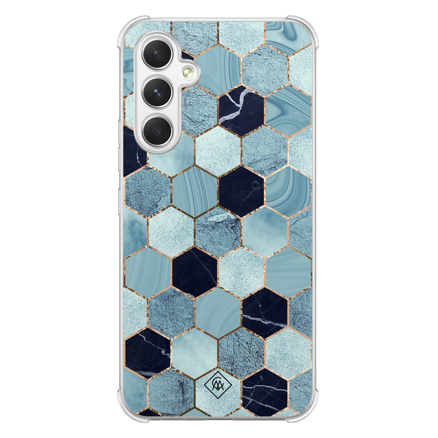 Samsung Galaxy A54 shockproof hoesje - Blue cubes